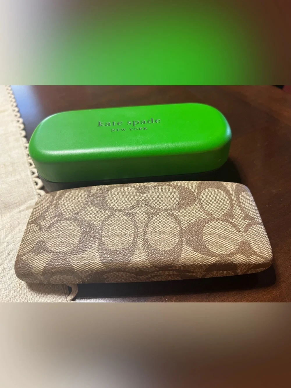 kate spade Green Hard Shell Eyewear Case and Coach Hard Shell Case